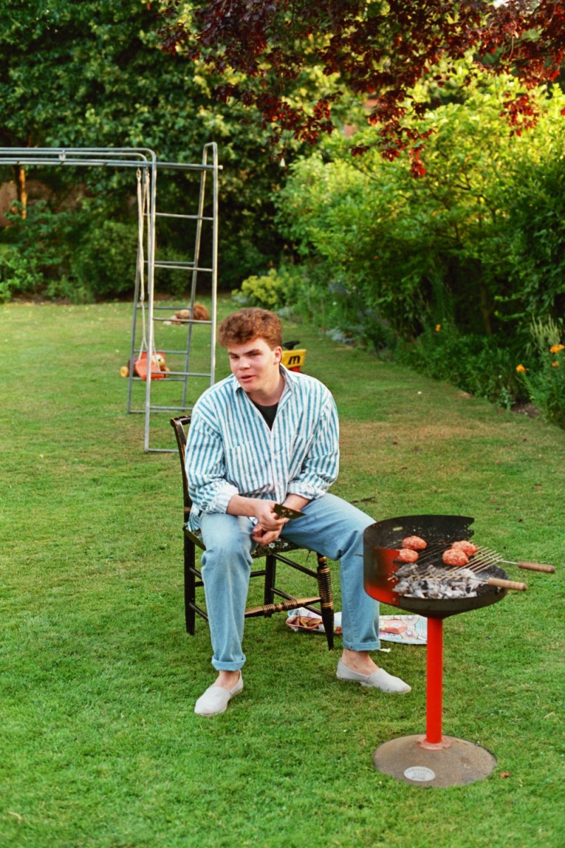 Letting the burgers get done a bit more - Russel Shearer, BBQ, 1980s