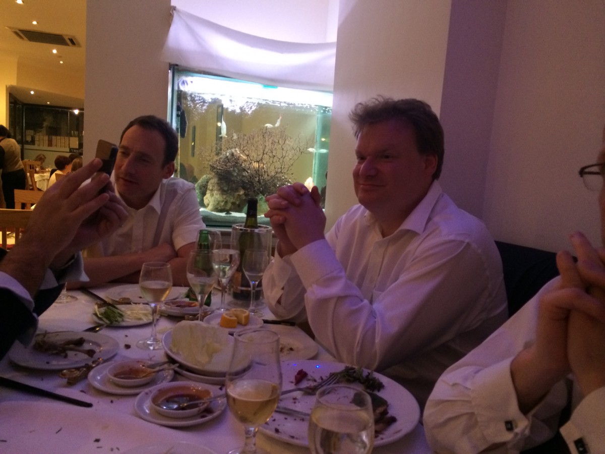 James Magnus, Steve Andrews, at Chinese in Woodford.
