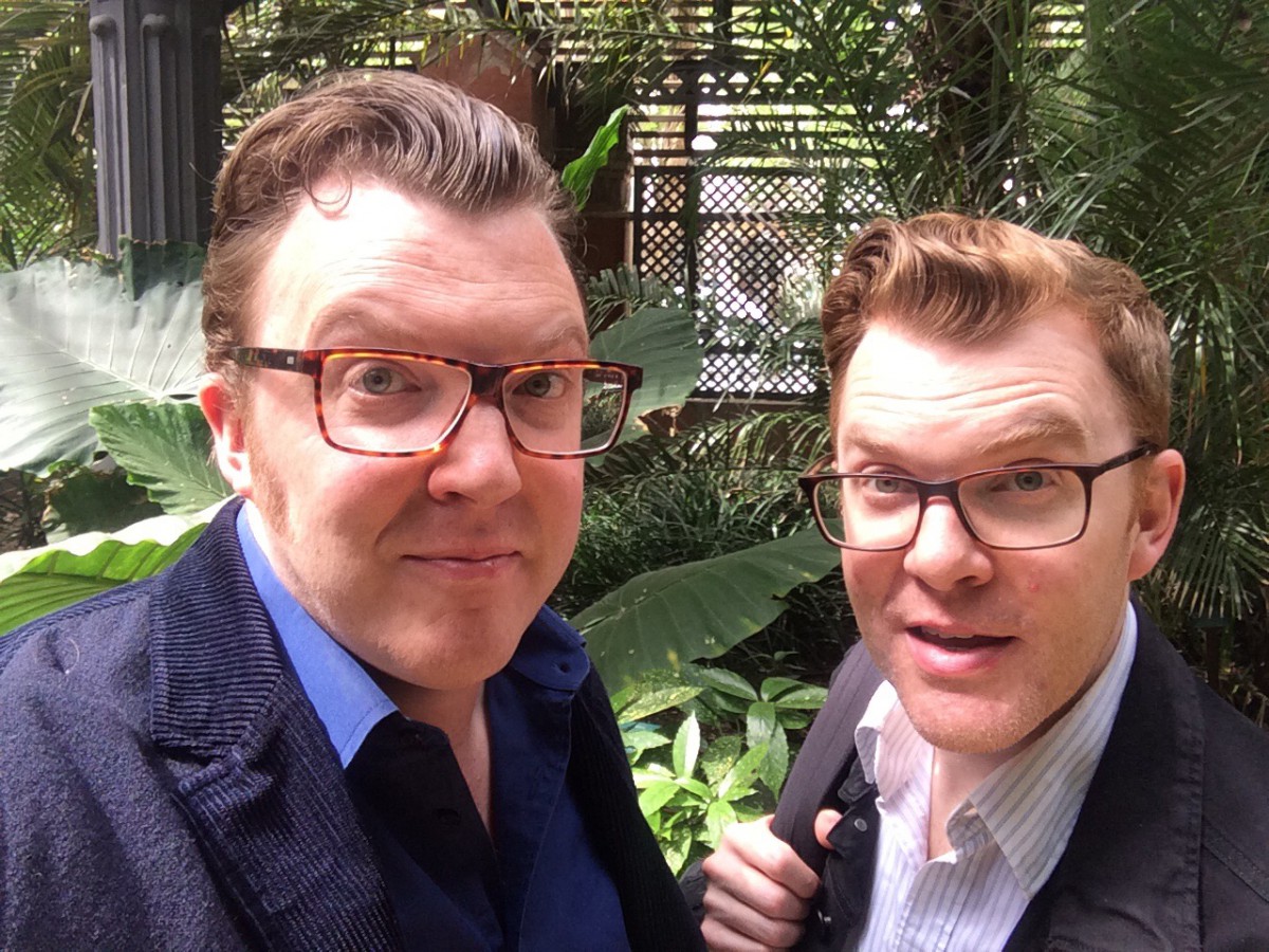 Matt Shearer and Ed Shearer Selfie in Parc de la Cuitadela, Barcelona