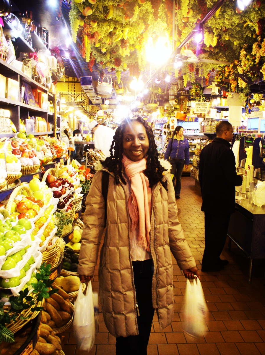 Wendy in the best ever supermarket, NYC 2004